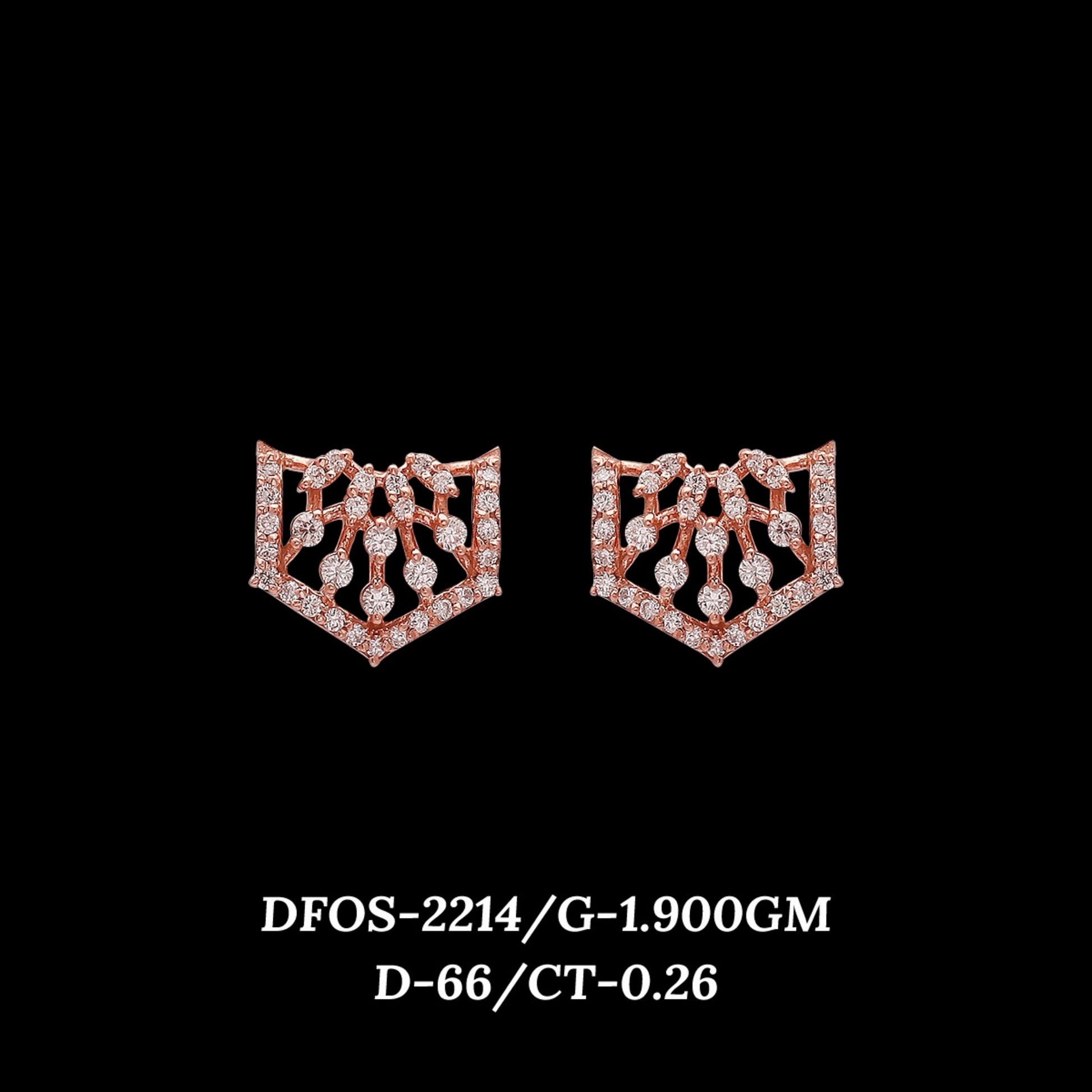 Diamond EARRING With 1.9 Gms of 18 Kt Gold and 0.26 Cts of Certified Natural Diamonds Code: MJ26ER370