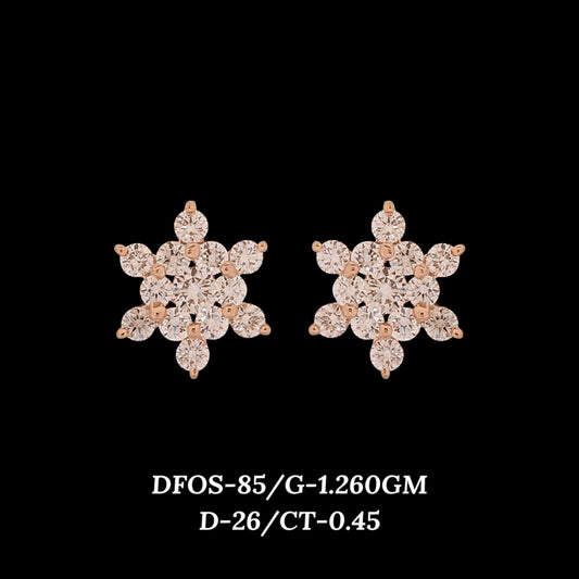 Diamond EARRING With 1.26 Gms of 18 Kt Gold and 0.45 Cts of Certified Natural Diamonds Code: MJ26ER608