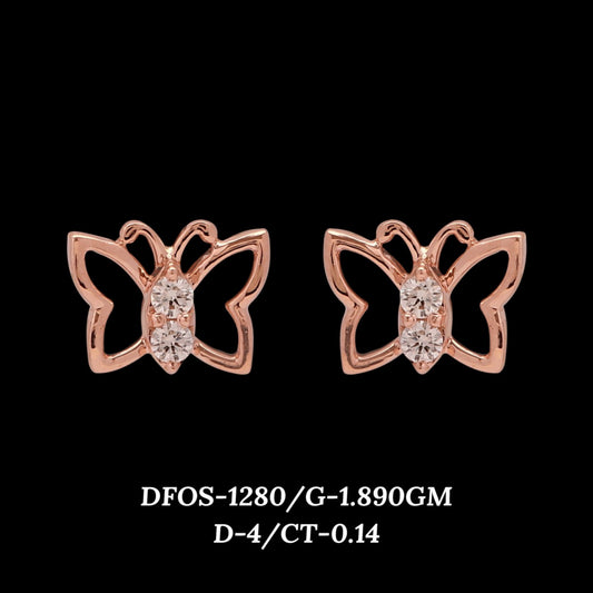 Diamond EARRING With 1.89 Gms of 18 Kt Gold and 0.14 Cts of Certified Natural Diamonds Code: MJ26ER176