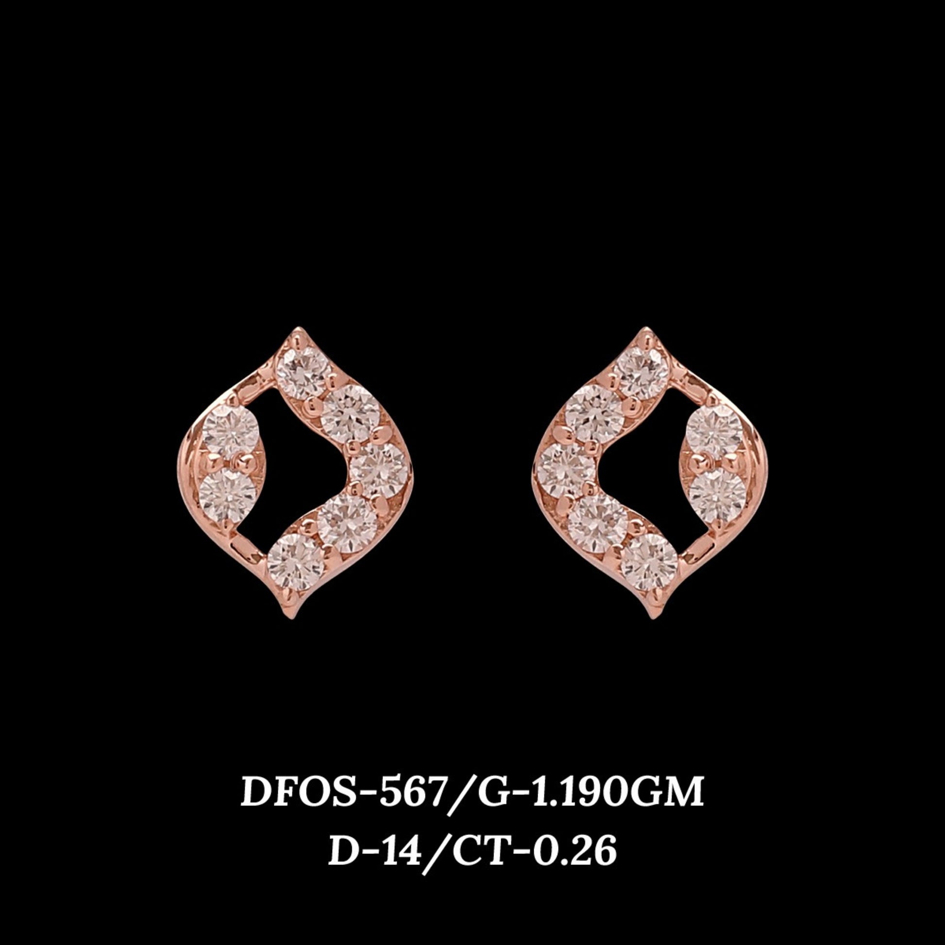 Diamond EARRING With 1.19 Gms of 18 Kt Gold and 0.26 Cts of Certified Natural Diamonds Code: MJ26ER553