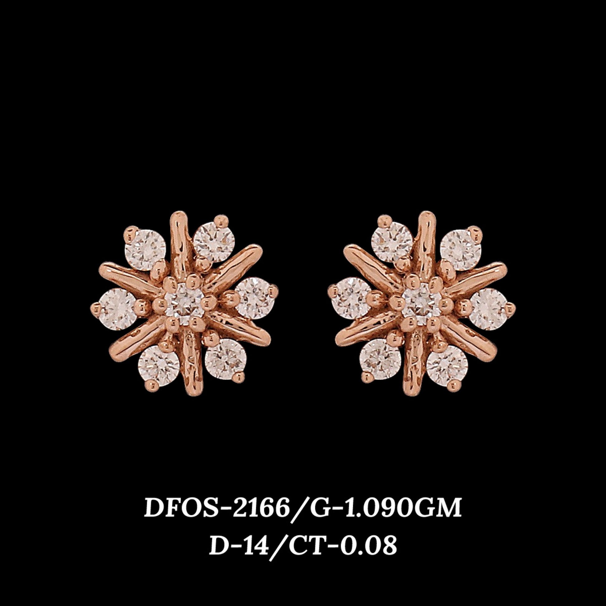 Diamond EARRING With 1.09 Gms of 18 Kt Gold and 0.08 Cts of Certified Natural Diamonds Code: MJ26ER360