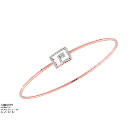 Diamond BANGLE With 3.01 Gms of 18 Kt Gold and 0.16 Cts of Certified Natural Diamonds Code: MJ26BG716