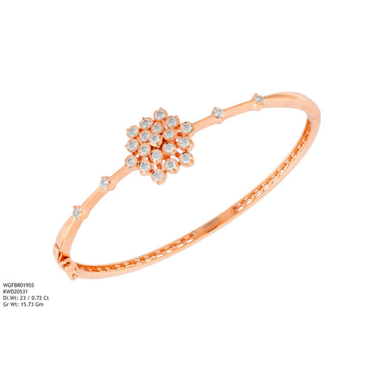Diamond BANGLE With 15.73 Gms of 18 Kt Gold and 0.72 Cts of Certified Natural Diamonds Code: MJ26BG679