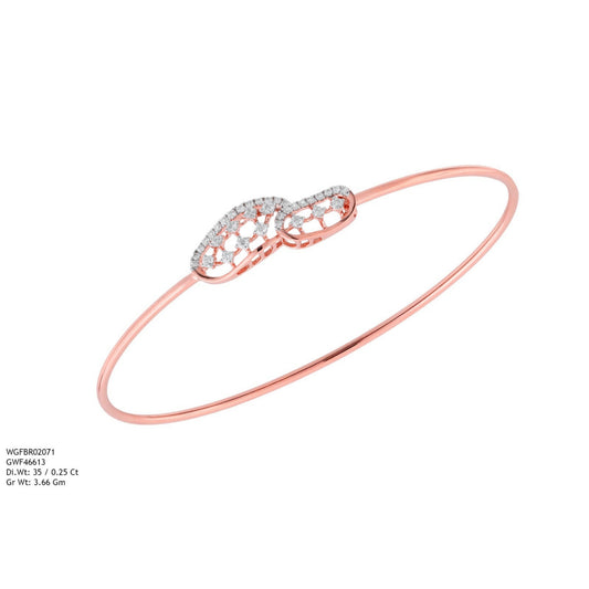 Diamond BANGLE With 3.66 Gms of 18 Kt Gold and 0.25 Cts of Certified Natural Diamonds Code: MJ26BG717