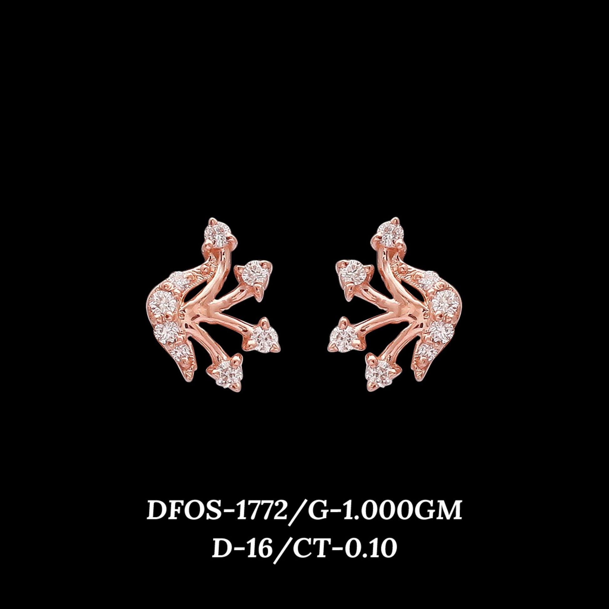 Diamond EARRING With 1 Gms of 18 Kt Gold and 0.1 Cts of Certified Natural Diamonds Code: MJ26ER264