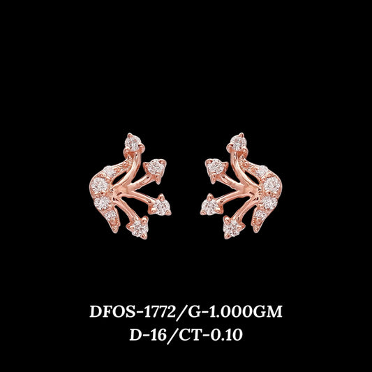 Diamond EARRING With 1 Gms of 18 Kt Gold and 0.1 Cts of Certified Natural Diamonds Code: MJ26ER264