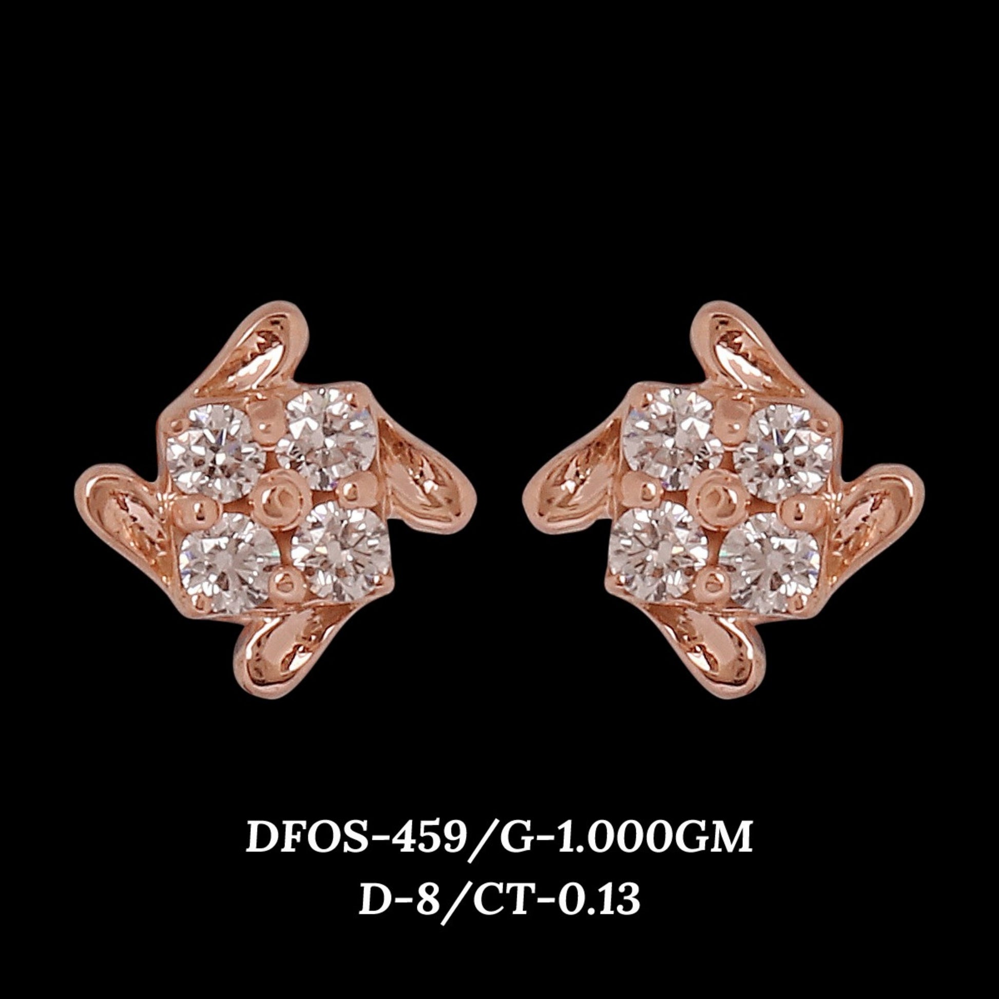 Diamond EARRING With 1 Gms of 18 Kt Gold and 0.13 Cts of Certified Natural Diamonds Code: MJ26ER526