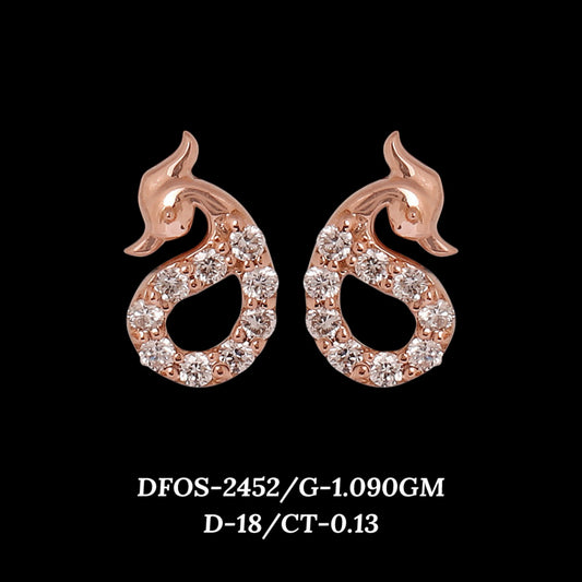 Diamond EARRING With 1.09 Gms of 18 Kt Gold and 0.13 Cts of Certified Natural Diamonds Code: MJ26ER458