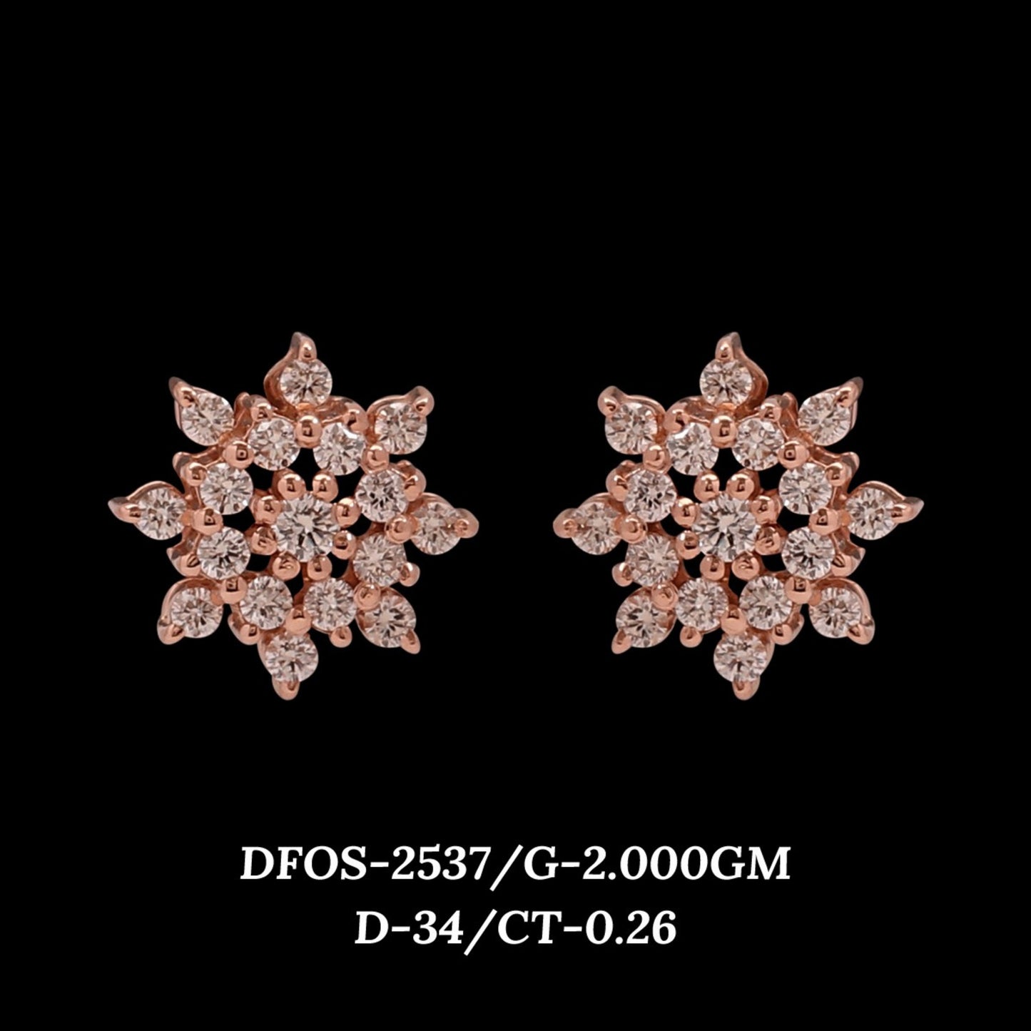 Diamond EARRING With 2 Gms of 18 Kt Gold and 0.26 Cts of Certified Natural Diamonds Code: MJ26ER485