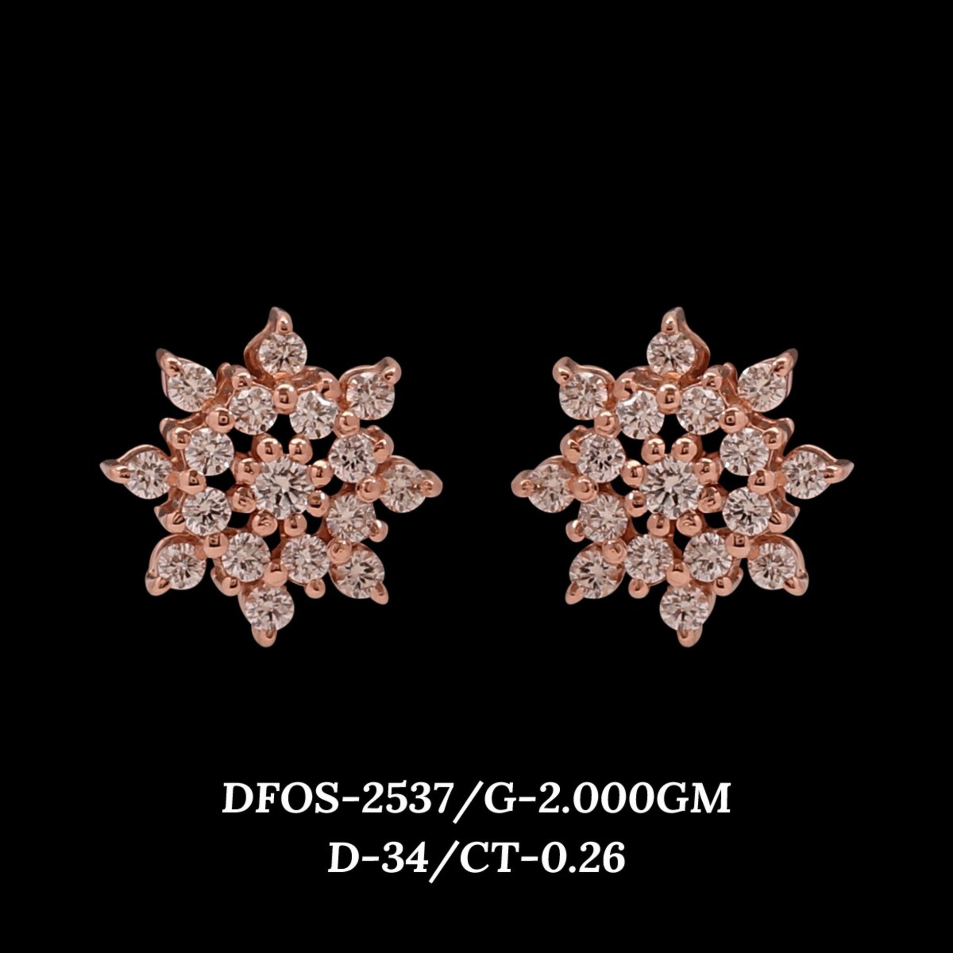 Diamond EARRING With 2 Gms of 18 Kt Gold and 0.26 Cts of Certified Natural Diamonds Code: MJ26ER485