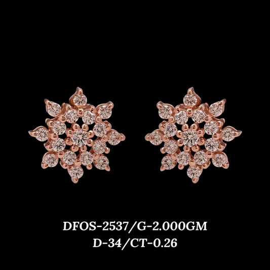Diamond EARRING With 2 Gms of 18 Kt Gold and 0.26 Cts of Certified Natural Diamonds Code: MJ26ER485