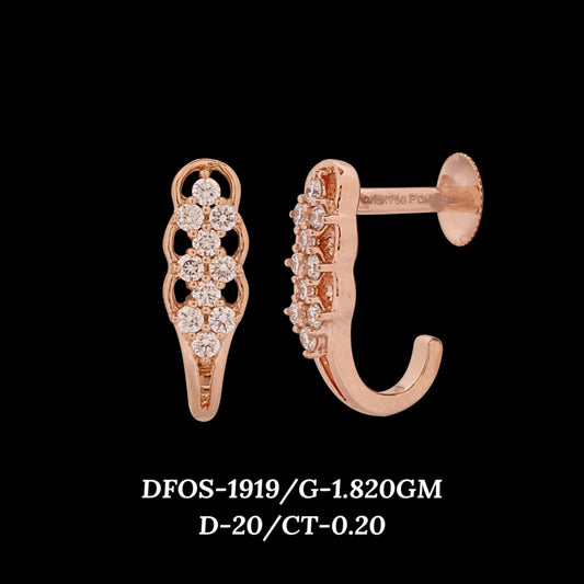 Diamond EARRING With 1.82 Gms of 18 Kt Gold and 0.2 Cts of Certified Natural Diamonds Code: MJ26ER314