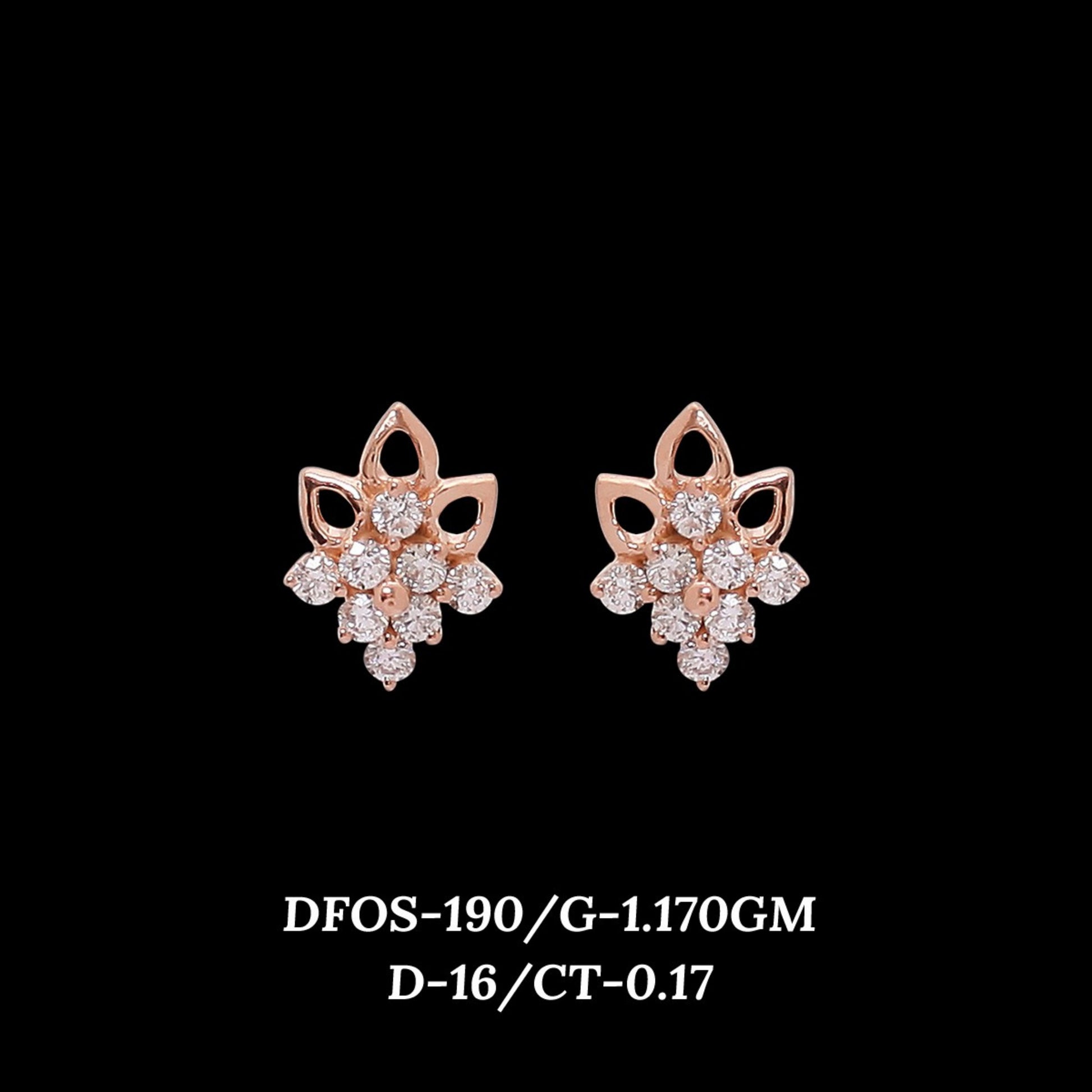 Diamond EARRING With 1.17 Gms of 18 Kt Gold and 0.17 Cts of Certified Natural Diamonds Code: MJ26ER302