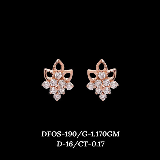 Diamond EARRING With 1.17 Gms of 18 Kt Gold and 0.17 Cts of Certified Natural Diamonds Code: MJ26ER302