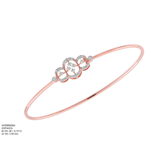 Diamond BANGLE With 3.5 Gms of 18 Kt Gold and 0.19 Cts of Certified Natural Diamonds Code: MJ26BG708