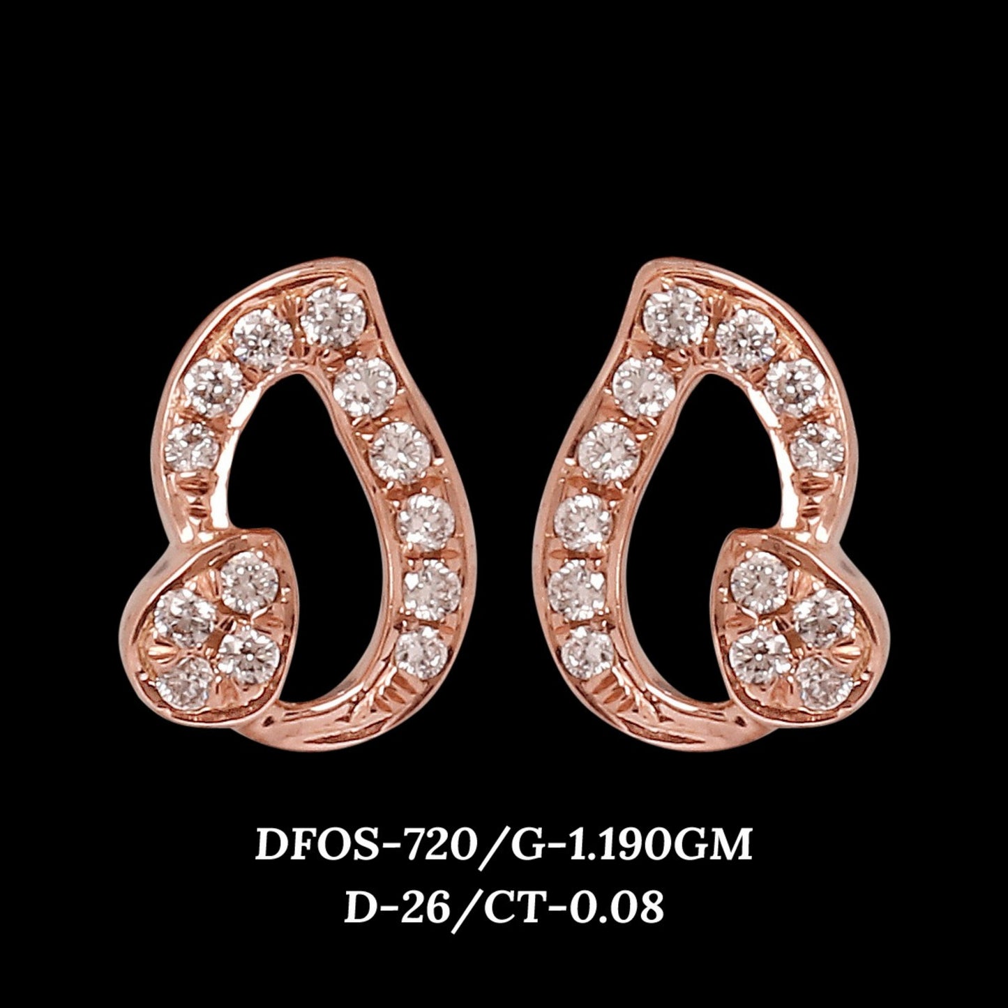 Diamond EARRING With 1.19 Gms of 18 Kt Gold and 0.08 Cts of Certified Natural Diamonds Code: MJ26ER583