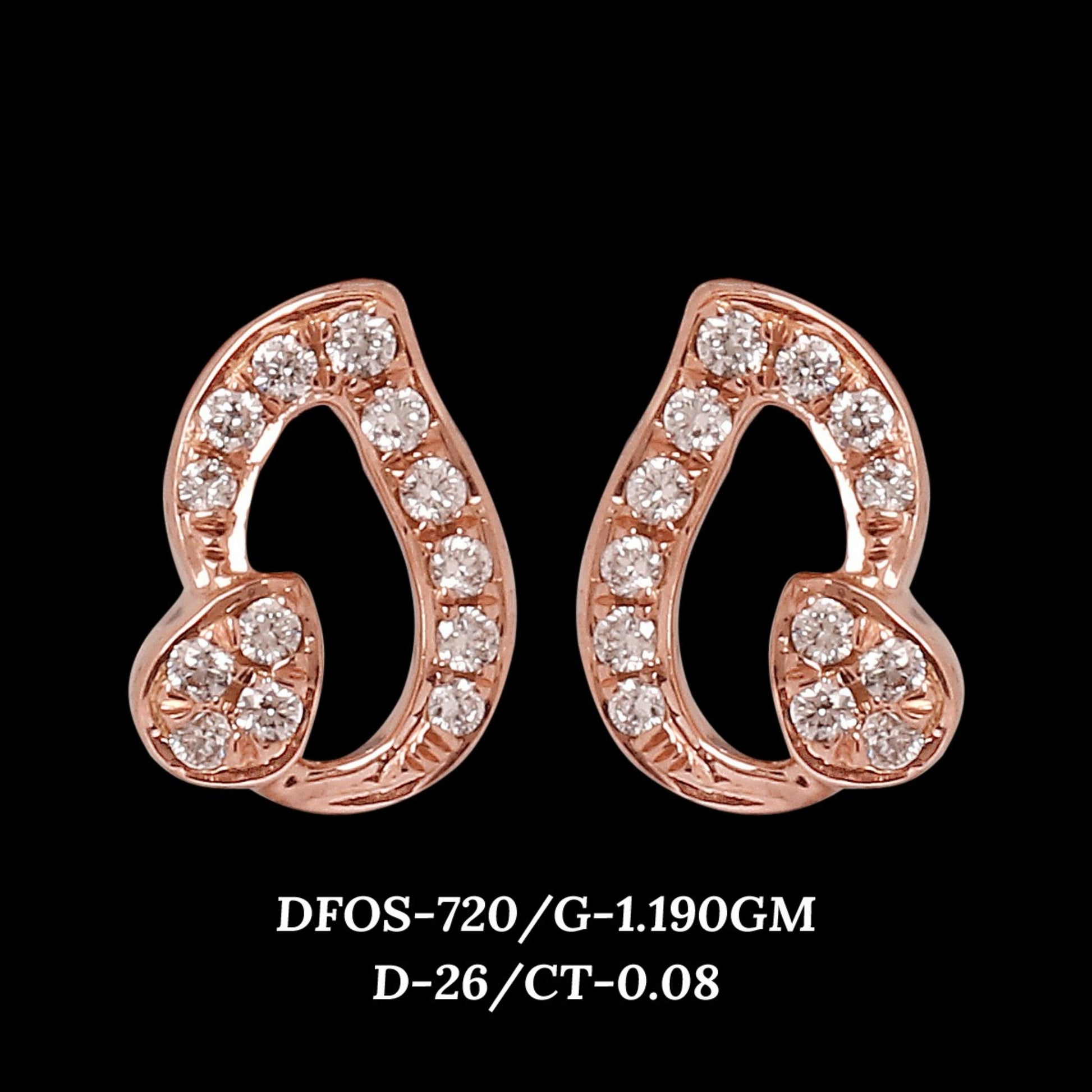 Diamond EARRING With 1.19 Gms of 18 Kt Gold and 0.08 Cts of Certified Natural Diamonds Code: MJ26ER583