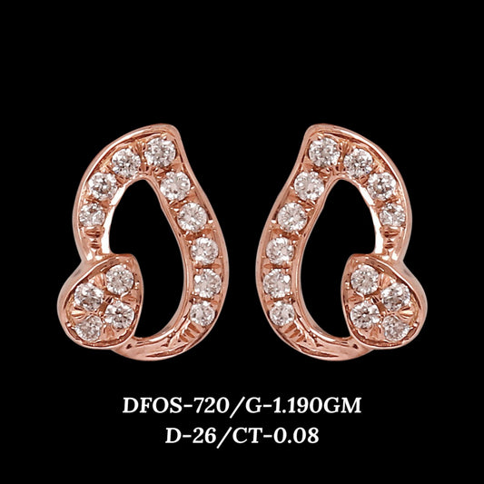 Diamond EARRING With 1.19 Gms of 18 Kt Gold and 0.08 Cts of Certified Natural Diamonds Code: MJ26ER583