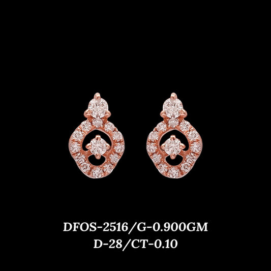 Diamond EARRING With 0.9 Gms of 18 Kt Gold and 0.1 Cts of Certified Natural Diamonds Code: MJ26ER473
