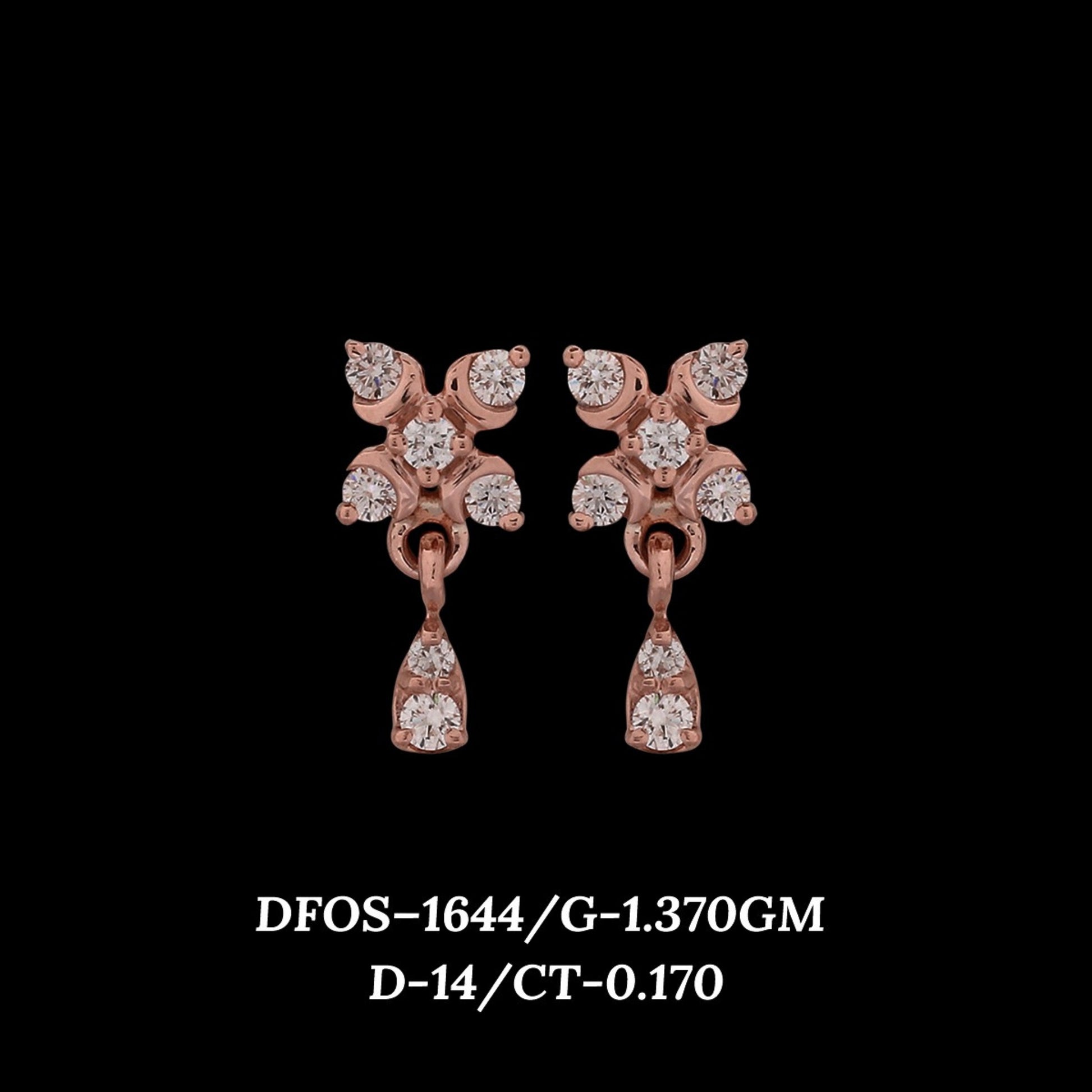 Diamond EARRING With 1.37 Gms of 18 Kt Gold and 0.17 Cts of Certified Natural Diamonds Code: MJ26ER228