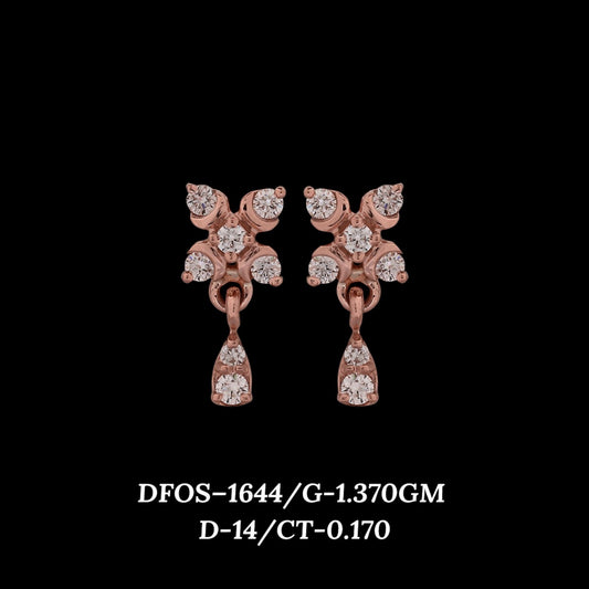 Diamond EARRING With 1.37 Gms of 18 Kt Gold and 0.17 Cts of Certified Natural Diamonds Code: MJ26ER228