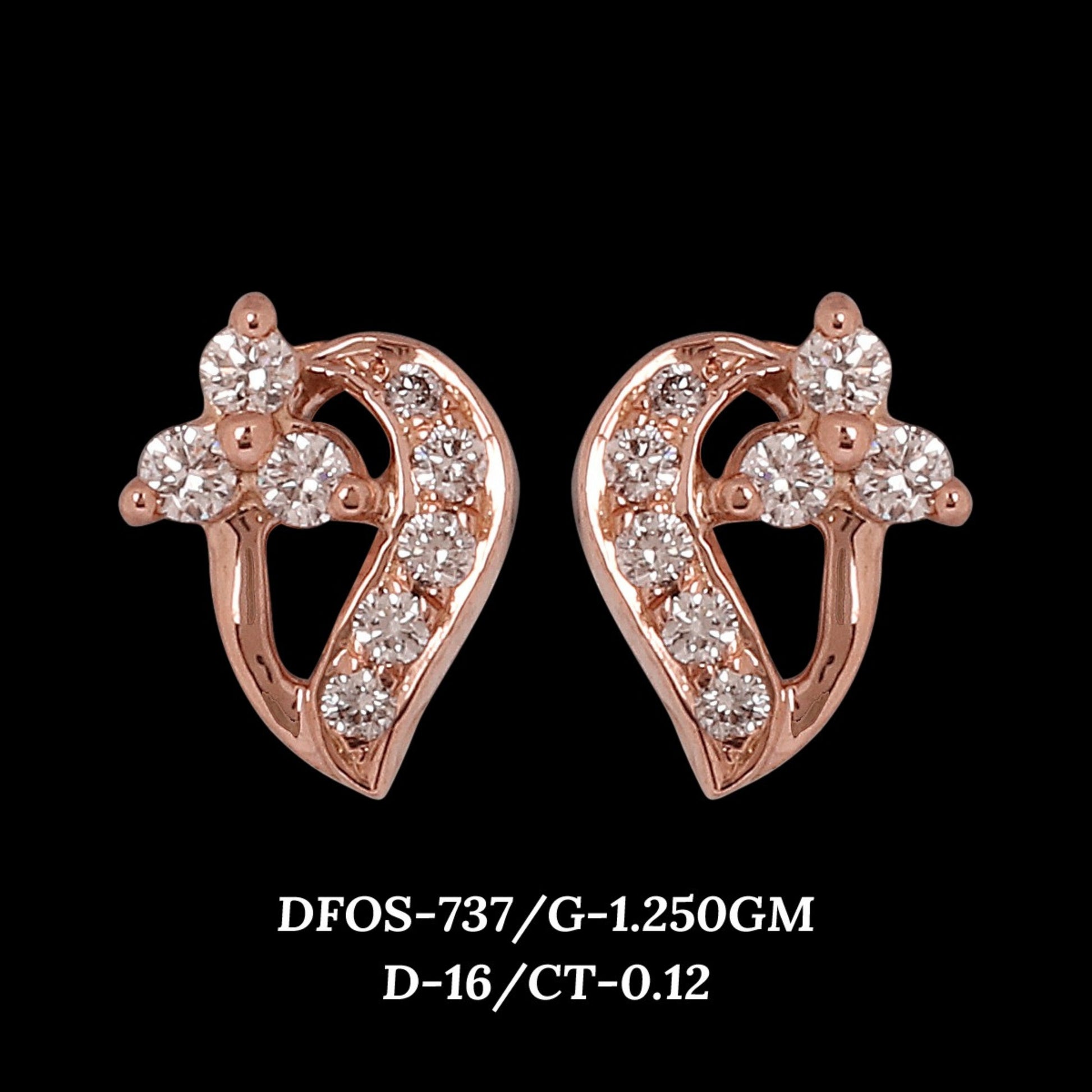 Diamond EARRING With 1.25 Gms of 18 Kt Gold and 0.12 Cts of Certified Natural Diamonds Code: MJ26ER589