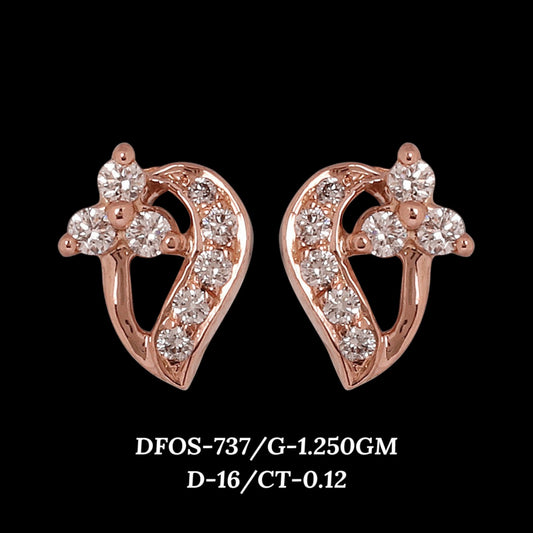 Diamond EARRING With 1.25 Gms of 18 Kt Gold and 0.12 Cts of Certified Natural Diamonds Code: MJ26ER589