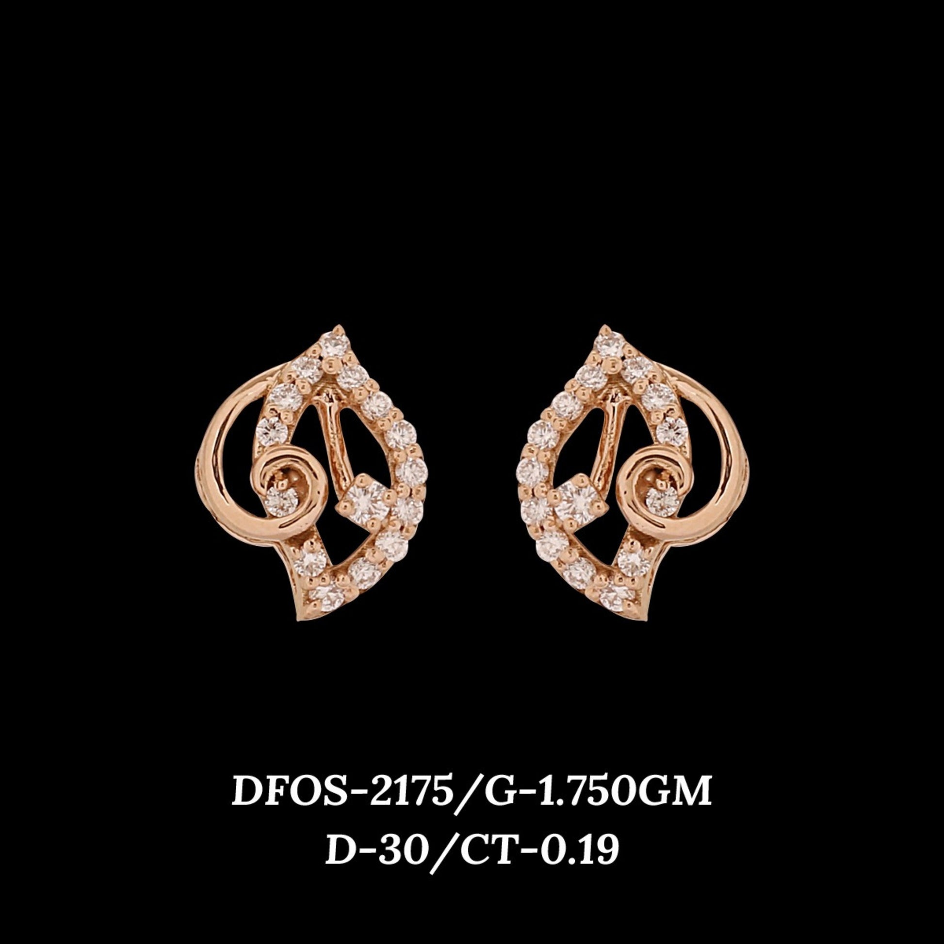 Diamond EARRING With 1.75 Gms of 18 Kt Gold and 0.19 Cts of Certified Natural Diamonds Code: MJ26ER361