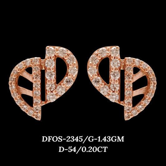 Diamond EARRING With 1.43 Gms of 18 Kt Gold and 0.2 Cts of Certified Natural Diamonds Code: MJ26ER424