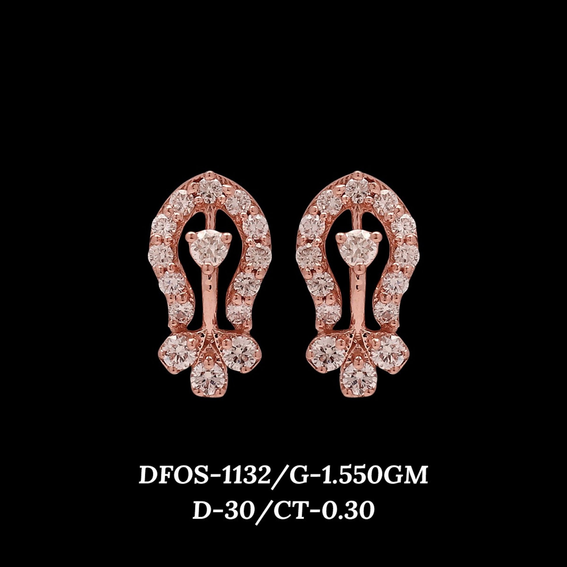 Diamond EARRING With 1.55 Gms of 18 Kt Gold and 0.3 Cts of Certified Natural Diamonds Code: MJ26ER164
