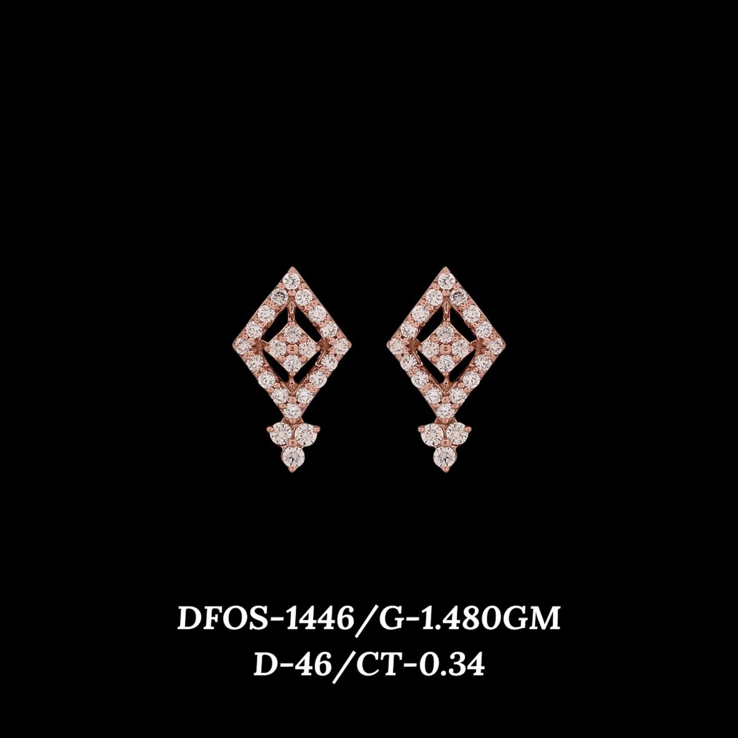 Diamond EARRING With 1.48 Gms of 18 Kt Gold and 0.34 Cts of Certified Natural Diamonds Code: MJ26ER196