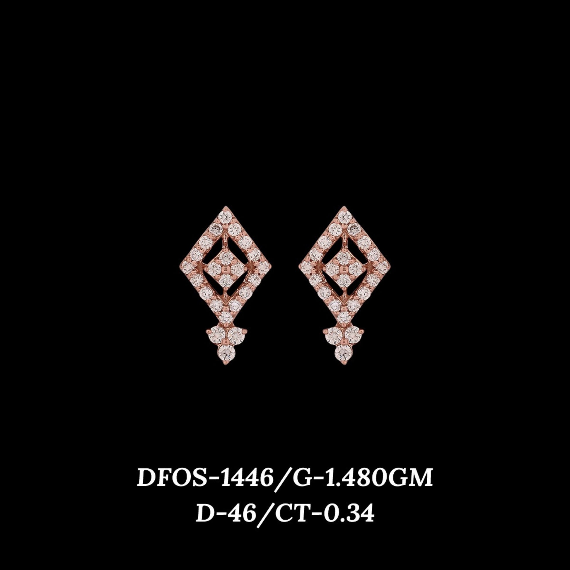 Diamond EARRING With 1.48 Gms of 18 Kt Gold and 0.34 Cts of Certified Natural Diamonds Code: MJ26ER196