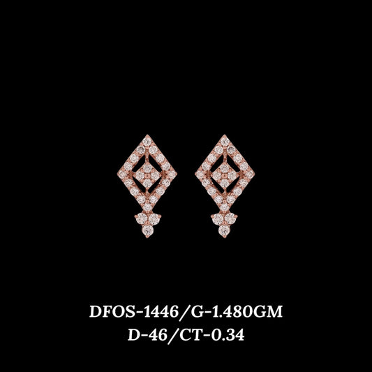 Diamond EARRING With 1.48 Gms of 18 Kt Gold and 0.34 Cts of Certified Natural Diamonds Code: MJ26ER196
