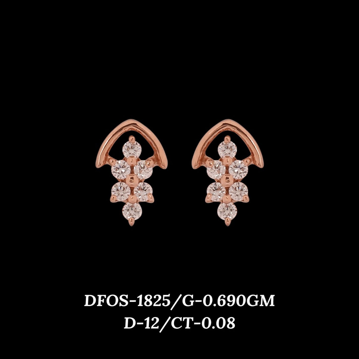 Diamond EARRING With 0.69 Gms of 18 Kt Gold and 0.08 Cts of Certified Natural Diamonds Code: MJ26ER291