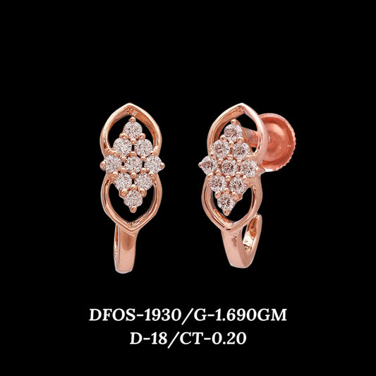 Diamond EARRING With 1.69 Gms of 18 Kt Gold and 0.2 Cts of Certified Natural Diamonds Code: MJ26ER322