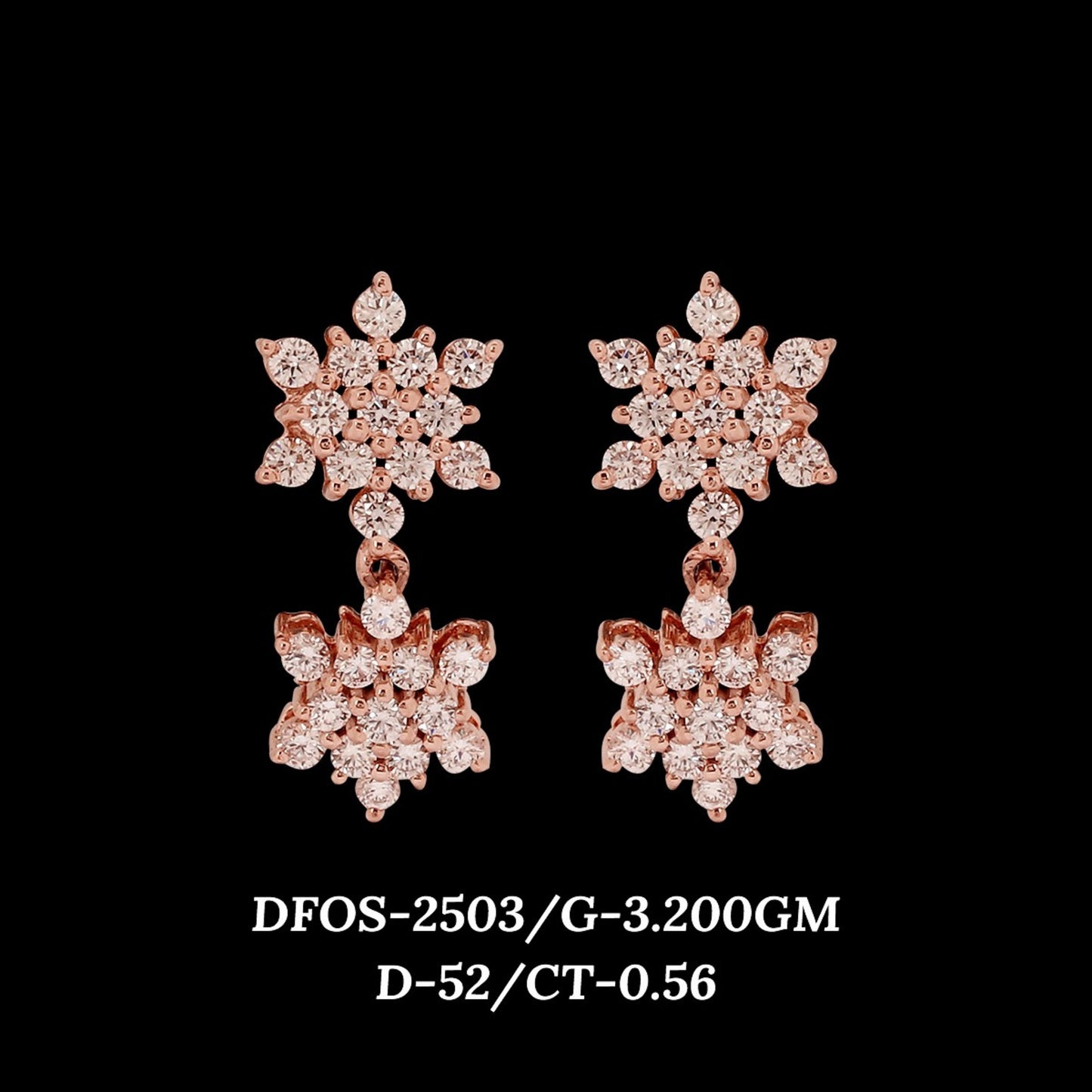 Diamond EARRING With 3.2 Gms of 18 Kt Gold and 0.56 Cts of Certified Natural Diamonds Code: MJ26ER471