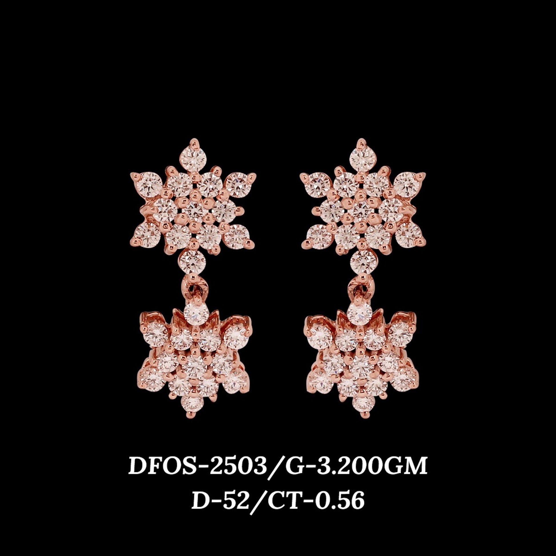 Diamond EARRING With 3.2 Gms of 18 Kt Gold and 0.56 Cts of Certified Natural Diamonds Code: MJ26ER471