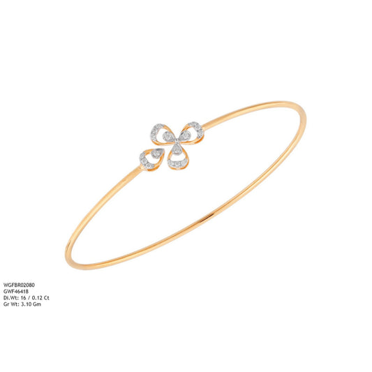 Diamond BANGLE With 3.1 Gms of 18 Kt Gold and 0.12 Cts of Certified Natural Diamonds Code: MJ26BG726