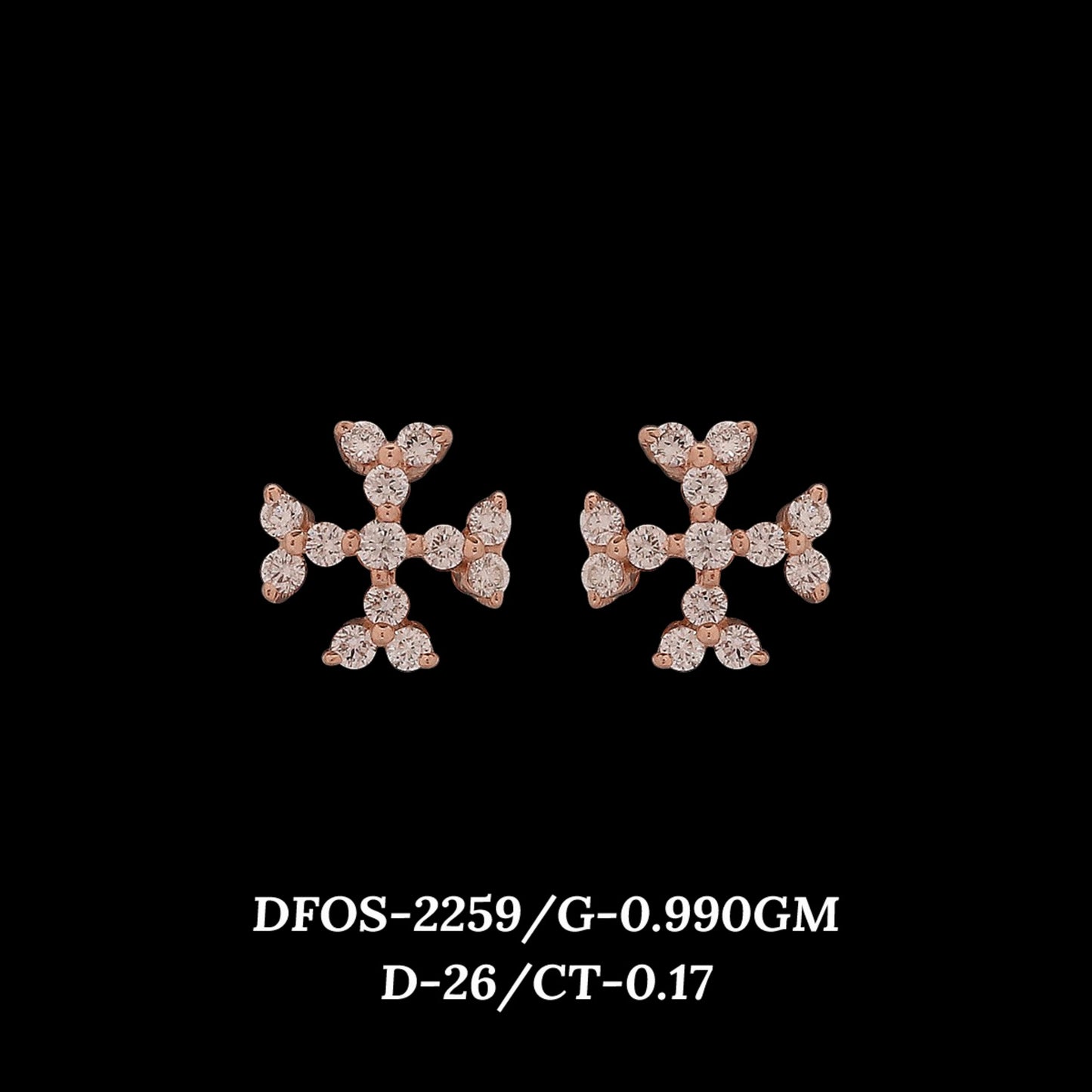 Diamond EARRING With 0.99 Gms of 18 Kt Gold and 0.17 Cts of Certified Natural Diamonds Code: MJ26ER383