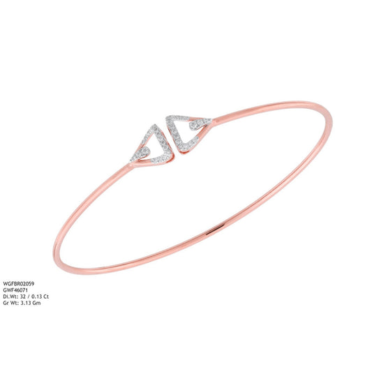 Diamond BANGLE With 3.13 Gms of 18 Kt Gold and 0.13 Cts of Certified Natural Diamonds Code: MJ26BG705