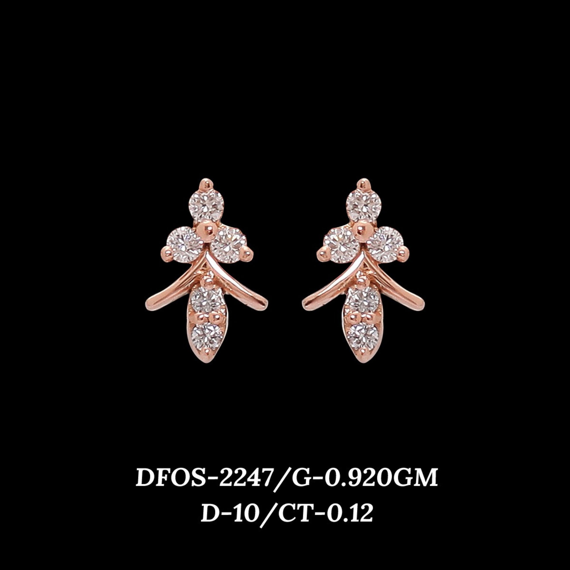Diamond EARRING With 0.92 Gms of 18 Kt Gold and 0.12 Cts of Certified Natural Diamonds Code: MJ26ER378