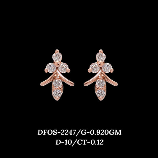 Diamond EARRING With 0.92 Gms of 18 Kt Gold and 0.12 Cts of Certified Natural Diamonds Code: MJ26ER378