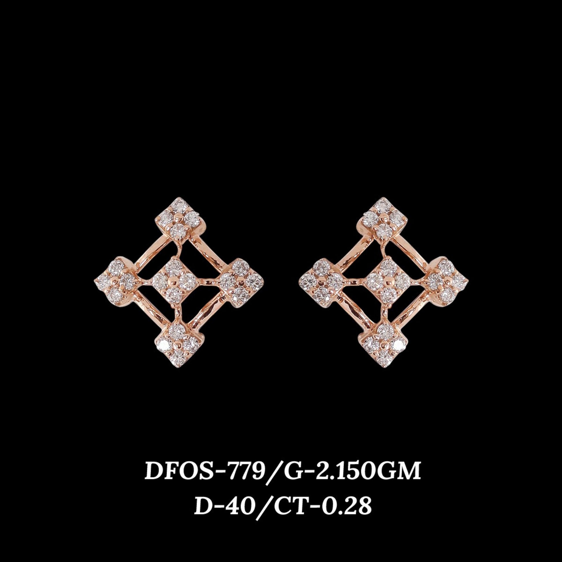 Diamond EARRING With 2.15 Gms of 18 Kt Gold and 0.28 Cts of Certified Natural Diamonds Code: MJ26ER596