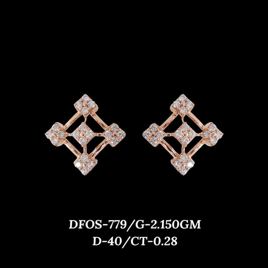 Diamond EARRING With 2.15 Gms of 18 Kt Gold and 0.28 Cts of Certified Natural Diamonds Code: MJ26ER596