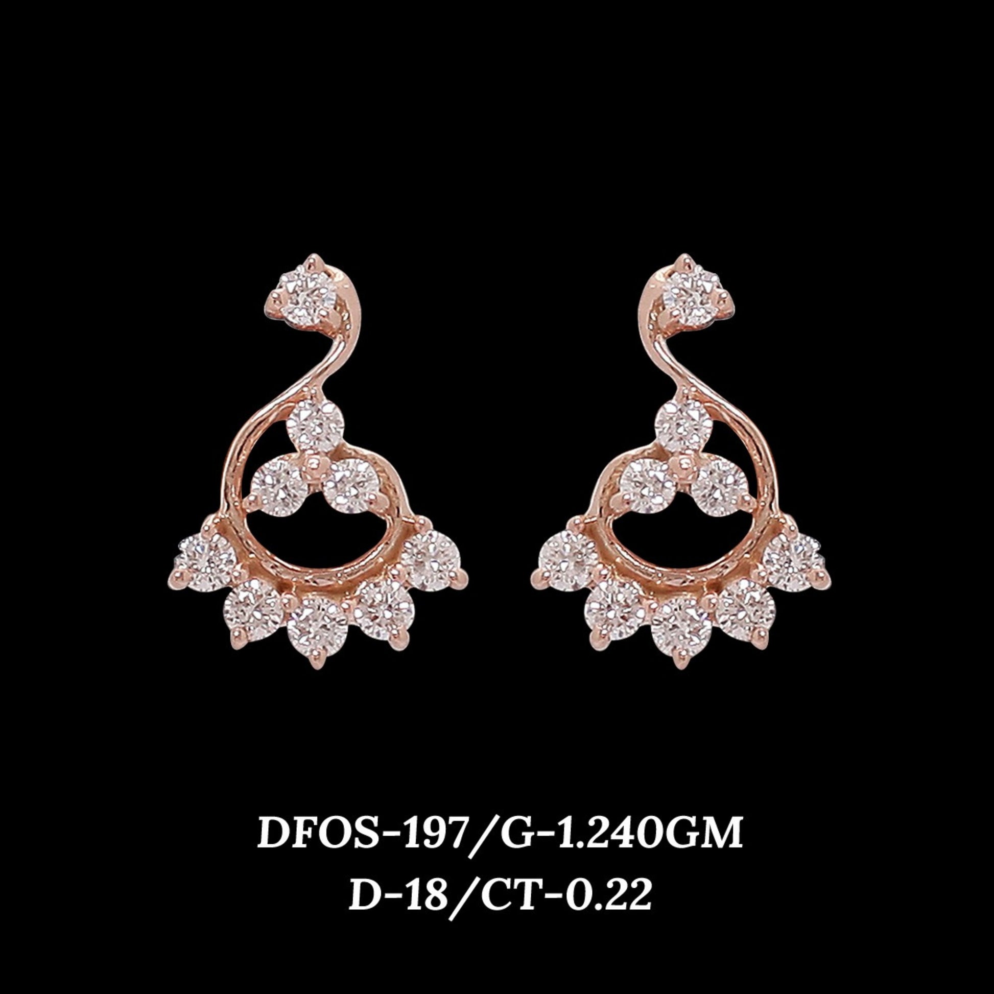 Diamond EARRING With 1.24 Gms of 18 Kt Gold and 0.22 Cts of Certified Natural Diamonds Code: MJ26ER338