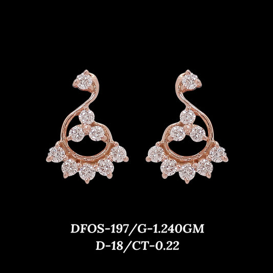 Diamond EARRING With 1.24 Gms of 18 Kt Gold and 0.22 Cts of Certified Natural Diamonds Code: MJ26ER338