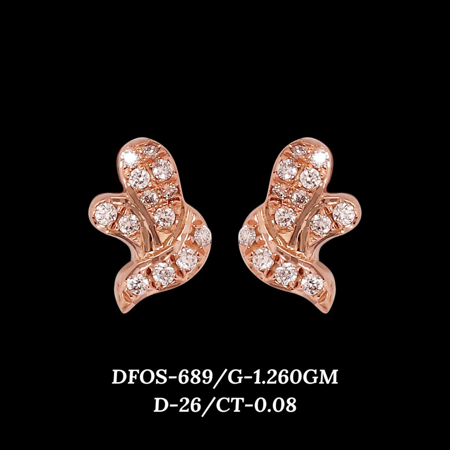 Diamond EARRING With 1.26 Gms of 18 Kt Gold and 0.08 Cts of Certified Natural Diamonds Code: MJ26ER567