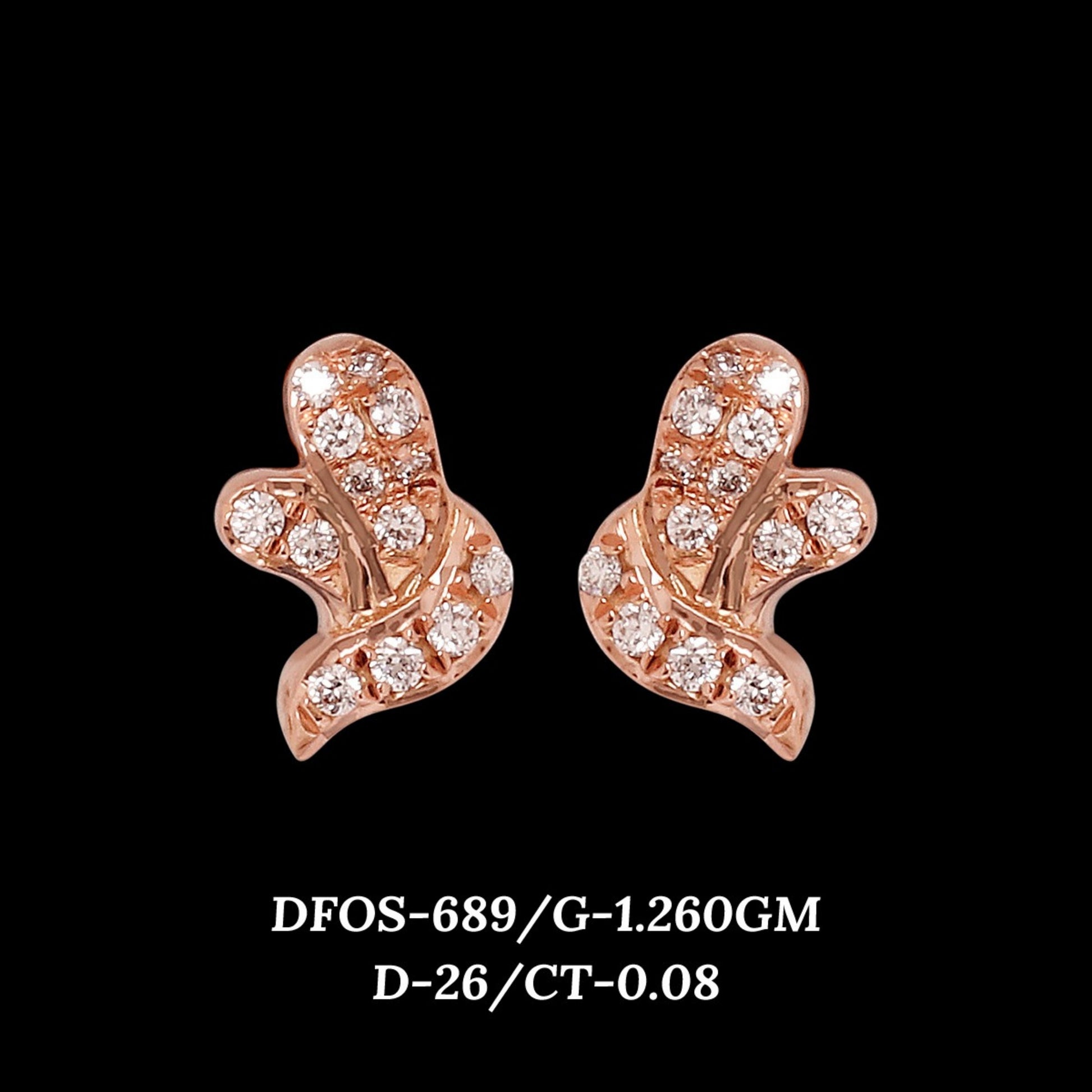 Diamond EARRING With 1.26 Gms of 18 Kt Gold and 0.08 Cts of Certified Natural Diamonds Code: MJ26ER567