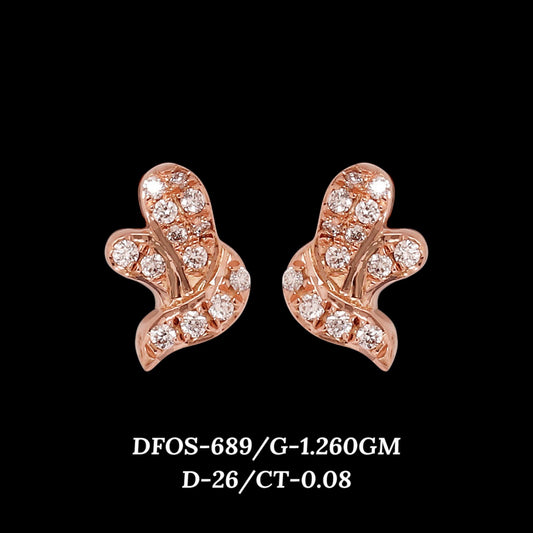 Diamond EARRING With 1.26 Gms of 18 Kt Gold and 0.08 Cts of Certified Natural Diamonds Code: MJ26ER567