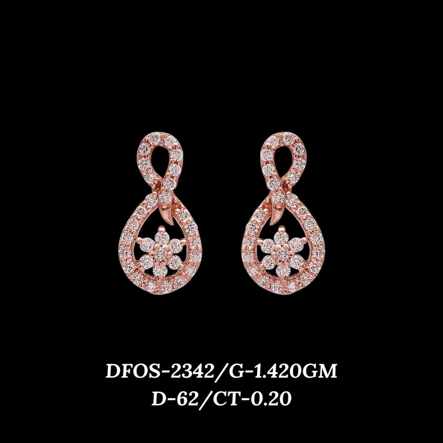 Diamond EARRING With 1.42 Gms of 18 Kt Gold and 0.2 Cts of Certified Natural Diamonds Code: MJ26ER421